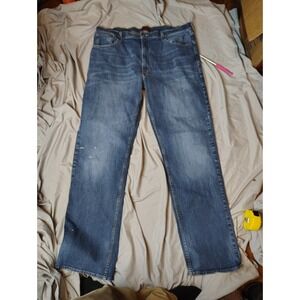 The Foundry Supply Co Jeans Mens 42x36 Blue Advanced Flex 360 Distressed Western